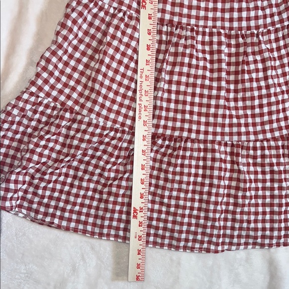 Red and White Tiered Flutter Sleeve Sundress - Picture 16 of 16